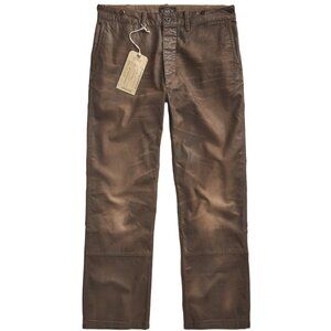 NEW Ralph Lauren RRL Wax Coated Hand Distressed Twill Pants! 30 x 30  Brown